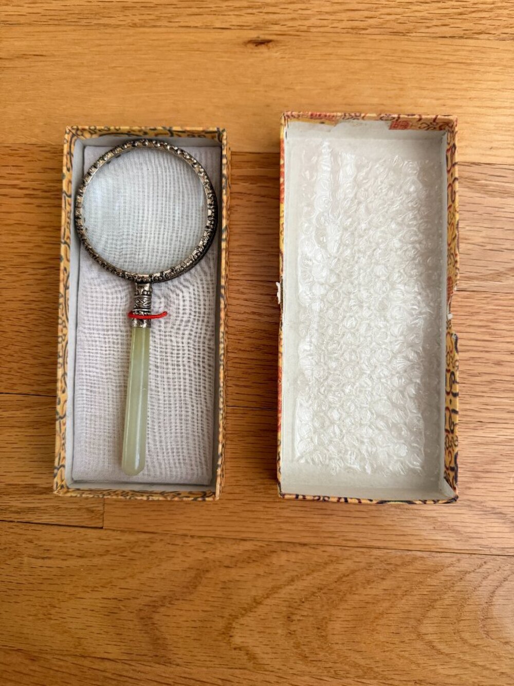 Vintage Jade Handle Handheld Magnifying Glass